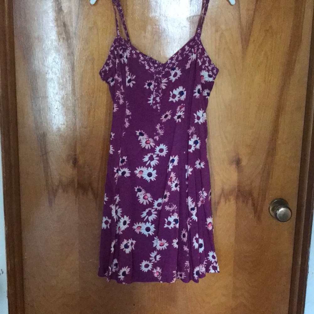 Purple open backed dress